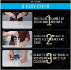 Art 'N Glow Epoxy Resin 32 oz Kit - Crystal Clear, UV Resistant, Self Leveling, Food Safe for Table Top, Arts & Crafts, Wood, Casting, Jewelry Making, Use with Mica Powder, Silicone Molds, Alcohol Ink
