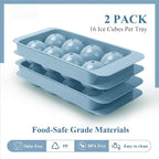 Round Ice Cube Mold,2 x 8 PCS x 1.8'' Whiskey Ice Cubes,Circle Ice Cube Tray with Lid and Bin,Sphere Ice Ball Maker Mold,Large Ice Cube Molds for Cocktails,Coffee(Whiskey Ice Cubes Mold,Blue)