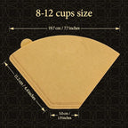 Cafe Le Rou Natural Unbleached Paper Cone Coffee Filters, #4 Size, Brown, 200 Count, for Pour-Over and Drip Coffee Makers'.
