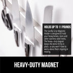 GORILLA GRIP Stainless Steel Magnetic Knife Holder for Wall, 24 Inch, Multi-Purpose Magnet Bar for Knives, Tools, Art Supplies, Heavy Duty Strip Holds Up to 6 lbs, Kitchen Organizer, Drilling Required