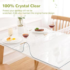 35 x 63 Inch Clear Table Cover, Vinyl Table Pad, 1.5mm Thick Waterproof Plastic Table Protector