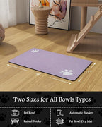 Pet Feeding Mat-Absorbent Dog Mat for Food and Water Bowl-No Stains Quick Dry Water Dispenser Mat-Dog Accessories Pet Supplies-Bowl for Messy Drinkers（Purple,17"x34"