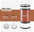 Rolling Knife Sharpener Kit – Fast, Easy Diamond & Ceramic Manual Sharpener | 15° & 20° Angle Guides for Kitchen & Chef’s Knives – Sharpens All Steel Blades