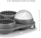 Golf Ice Cube Trays, 2.5" Large Sphere Round Golf Ice Cube Mold for Cocktails, Whiskey, Bourbon Chilling, Fun Shapes Silicone Big Circle Ice Cube Trays w/Funnel