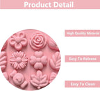Silicone Molds Candy Flower Shape Chocolate Candy Molds, 18 Cavity Flower Silicone Molds Rose Chocolate Mold Ice Cube Tray for Jello Pudding Candle Soap Wax Melts DIY Crafts 2PCS, Pink