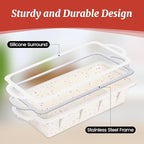 CAKETIME Silicone Loaf Pan with Metal Frame, Nonstick 10 x 4.8 x 2.3 inch Silicone Bread Pan for Baking Homemade Loaf, Bread, Meatloaf, Cake, Sandwich BPA Free