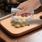 Stainless Steel Hand Garlic Presser Set, Hand Garlic Press with Plastic Peeler Tube and Brush Ginger Crusher Supplies for Kitchen Vegetable Processing Tools