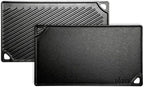 Lodge LDP3 Reversible Grill/Griddle, 9.5-inch x 16.75-inch & LGP3 Rectangular Cast Iron Grill Press, Pre-Seasoned, 6.75-inch x 4.5-inch
