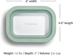 Caraway 2pc Glass Food Storage Set - 2.6 Cup Food Containers (2) - Non-Toxic Ceramic-Coated Glass - Air Release Technology - Compact & Stackable Design - Mist