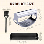 Stainless Steel Garlic Presser, Upgrade Rocker Crusher Masher with Garlic Peeling, 2026 New Portable Manual Stainless Steel Garlic Press for Home Kitchen Utensils (2)