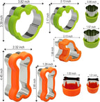 Dog Cookie Cutter Set, 9 Pieces - Bone, Paw Print, Puppy Shape Cookie Mold, Stainless Steel Dog Treats Biscuit Cutters with Plastic Cover, Assorted Sizes