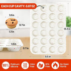 CAKETIME Silicone Mini Muffin Pan, 24 Cups Nonstick Mini Cupcake Pan for Baking Muffin, Cupcake, Egg Bites, Fat Bomb, 1 Pack Confetti