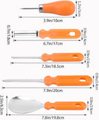 Halloween Pumpkin Carving Tools,Jack-O-Lanterns 13 Piece Professional pumpkin cutting carving supplies tools Kit stainless steel lengthening and thickening with Handbag
