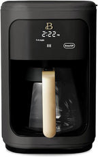 Beautiful by Drew Barrymore 14-Cup Programmable Drip Coffee Maker, Touch-Activated Display, Fast 14-Min Brew, Bold Strength, Keep Warm 4 H, Gold Filter (Black Sesame)