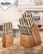 Smith's 51032 Cabin & Lodge Cutlery Block Set (14-Piece), One Size, Gray