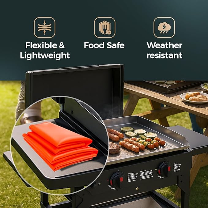 Silicone Grill Cover Mat | Heat-Resistant, Non-Stick, BPA-Free | Silicone Cover for Blackstone Griddle, Protects Grates, Easy to Clean, Fits Most Grills, Reusable BBQ Mat - 36 Inch