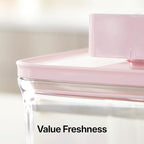 VAKUEN Premium Airtight Food Storage Containers ROSE Square 1.48qt 2P/SET, Patented Double Silicone Lining, 100% Leak Proof, BPA-FREE