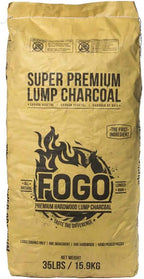 FOGO Super Premium Hardwood Lump Charcoal, Natural, Large Sized Lump Charcoal for Grilling and Smoking, Restaurant Quality, 35 Pound Bag