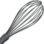 Zyliss Silicone Large Balloon Whisk, Sustainable Wheatstraw/Nylon, Balloon Whisk for Cooking and Serving with Heat Resistant Silicone Head, Beluga Grey, 12" x 2.6", Dishwasher Safe, 5 Year Guarantee