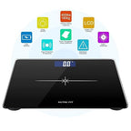NUTRI FIT Extra-Wide/Ultra-Thick Digital Body Weight Bathroom Scale with 3 Inch Large Easy Read Backlit LCD Display Max Capacity 400lb Step-on Technology, Black