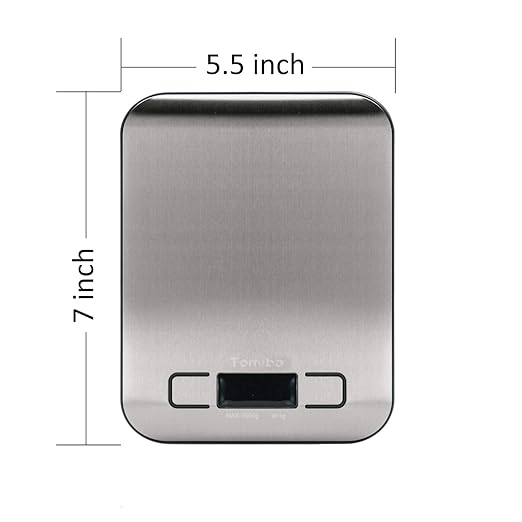Digital Kitchen Food Scale 11 lb Grams and Ounces Small Stainless Steel Backlit Silver Batteries Included