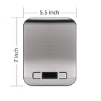 Digital Kitchen Food Scale 11 lb Grams and Ounces Small Stainless Steel Backlit Silver Batteries Included