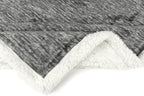 PAVILIA Melange Dark Gray Sherpa Blanket Throw for Couch, Warm Soft Cozy Reversible Blanket Sofa Bed, Thick Plush Large Fleece Car Blanket, Decorative Home Room Decor Gifts Men Women, 50x60 Dark Grey