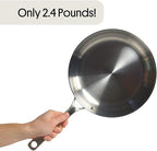 STRATA Carbon Steel Clad 10.5" Frying Pan Skillet, 3-Ply Carbon Steel Cookware with Aluminum Core, Lightweight (2.4 lbs), Even Heating, Stick-Resistant When Seasoned, Versatile & Fast-Heating