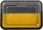 50 Pack Meal Prep Plastic Food Storage Containers With Lids 28 oz 1 Compartment Black Rectangular To Go Lunch Prepping Boxes BPA-Free Microwavable Freezer Safe Stackable (Formerly FULING)