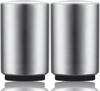 2PCS Premium Beer Bottle Opener, Automatic Stainless Steel Quick Pop the Top Can Openers by Magnet Catching No Damage Caps, Wine Accessory Push Down Off Magnetic Bartender Tool for Home Picnic Camping
