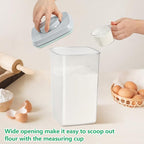 Airtight Flour Rice Storage Container with Pop-up Lid - 4.2 Qt Crystal-Clear Plastic Spaghetti Container, Tall and Slim Food Storage Bin Fit for Kitchen Pantry Organization