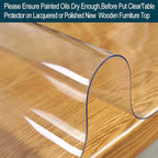 Custom 1.5mm Thick Crystal Clear PVC Table Pad for 4 Foot Tables 48 x 48 Inch Water Resistant Plastic Table Protector Rectangular Vinyl Non-Slip Desk Mat for Coffee Table, Writing Desk Outdoor Kitchen