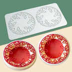 Hollow Leaf Silicone Mold Chocolate Candy 3D Hollow Leaf Candy Mold Food Cooking Meals Decorations Fondant Mold Polymer Clay Molds (Leaf Ring O_8.8x4.52x0.12inch)