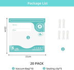24PCS Sous Vide Bags Reusable, BPA Free Food Vacuum Sealer Bags, Thickened bag with a New Look, Vacuum Zipper Bags for Sous Vide Cooking, 20pcs food storage bags & 4 Seal Clips (8.2x 8.6 Inch))