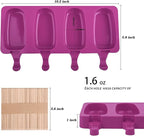 WMKGG Popsicles Molds,Popsicle Silicone Molds Set, 2 PCS Ice Cream Molds with 50 Wooden Sticks for Cake Pop, Ice Pop, Cakesicles (Standard Size/Rose Red)