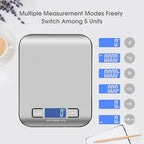 Digital Shipping Scale,Stainless Steel Panel, Accurate 10kg/1g Portable Postal Scale for Packages, Small Business,Kitchen, Food, Handmade, Liquids, and Boutique (Silver Black)