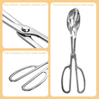 Kitchen Tongs for Cooking for Buffet Party Catering - Stainless Steel Salad Tongs for Food Bread Cake Bake Dessert, 10-Inch Serving Tongs for Grill, Steak, Barbecue, Scissor Design (1 Pack)