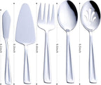 Hostess Serving Utensil Set, GoGeiLi 5-Piece Stainless Steel Flatware Silverware Serving Set, Include Pie Server, Serving Spoon, Slotted Serving Spoon, Serving Fork and Spreader Knife
