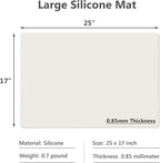 Gartful 25"x 17"x 0.03" Silicone Mats for Kitchen Counter, Large Silicone Countertop Protector, Nonskid Heat Resistant Desk Saver Pad, Multipurpose Mat, Placemat, Beige