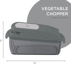 Cook with Color Vegetable Chopper - Multifunctional 11 in 1 Vegetable Chopper with Container - Food Chopper to Dice, Chop, Slice, Julienne and Spiralize, Charcoal