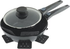 Oster SmartHandle Advance 13-Piece Ceramic Nonstick Cookware Set – Matte Black Finish, Gray Interior, Induction Base, Detachable Handles, Oven & Dishwasher Safe, With Utensils & Pan Protectors
