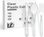EcoDispose 72 Pcs Extra Heavy Duty Plastic Silverware Set, Disposable Utensils includes 24 Knives, 24 Forks and 24 Spoons