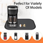 TOHONFOO Silicone Coffee Maker Mat with Lip, 17.4'' x 10.6'' Heavy Duty Coffee Maker Mat for Countertops, Coffee Tray Fit Under Coffee Machine Appliance Automatic Machines Espresso Accessory, Black