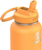 Takeya Actives 32 oz Water Bottle with Straw Lid - Double Wall Stainless Steel Insulation - Dishwasher Safe & BPA-Free - Removable Bumper - Honeycomb