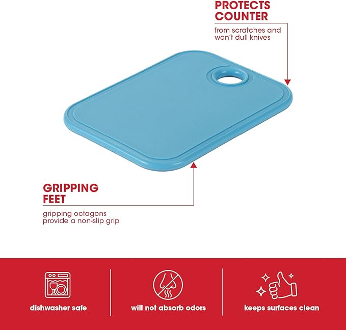 Architec Original Non-Slip Gripper Cutting Board, 5" x 7", Turquoise