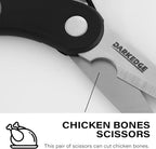 Kitchen Scissors with Magnetic Holder Heavy Duty Magnetic Scissors for Fridge, Kitchen Shears Magnet Sheath Set for Food Meat Pizza Herb Vegetables, Black