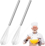 2 PCS Mini Whisk, Small Whisks for Cooking, Stainless Steel Mini Whisk Set - Essential Tiny Wire Whisk for Whisking, Beating, Blending Eggs & Sauces