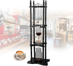 2500ml Cold Brew Coffee Maker, Large Capacity Ice Dripper Coffee Maker, Glass Dutch Coffee Dripper Ice Drip Coffee Tower With Stable Base, Portable Household With Pine Wood amd Handmade Glass