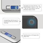 Digital Shipping Scale,Stainless Steel Panel, Accurate 10kg/1g Portable Postal Scale for Packages, Small Business,Kitchen, Food, Handmade, Liquids, and Boutique (Silver Black)