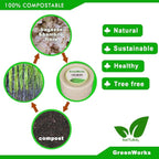 GreenWorks 100 Count 7“ Heavy-duty Compostable Plates, Unbleached Biodegradable Bagasse and Bamboo fiber Paper Plates